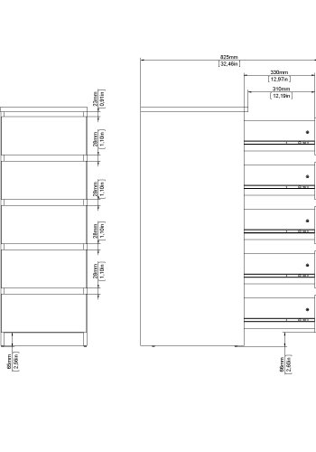 TVILUM Naia kommode med 5 skuffer - Pakke