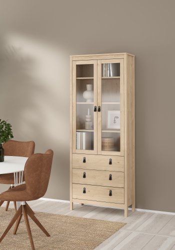 TVILUM Madrid porselensskap 2 d�rer med glass + 3 skuffer - Parcel