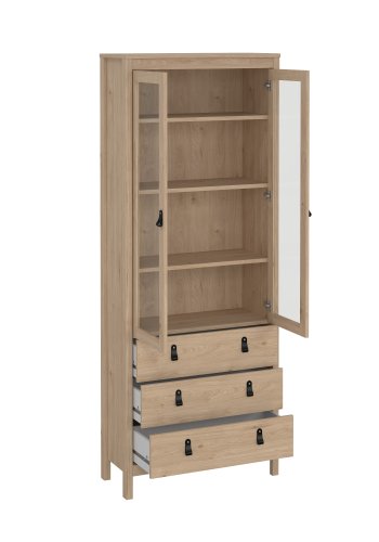 TVILUM Madrid porcel�nsskab 2 d�re med glas + 3 skuffer - Parcel