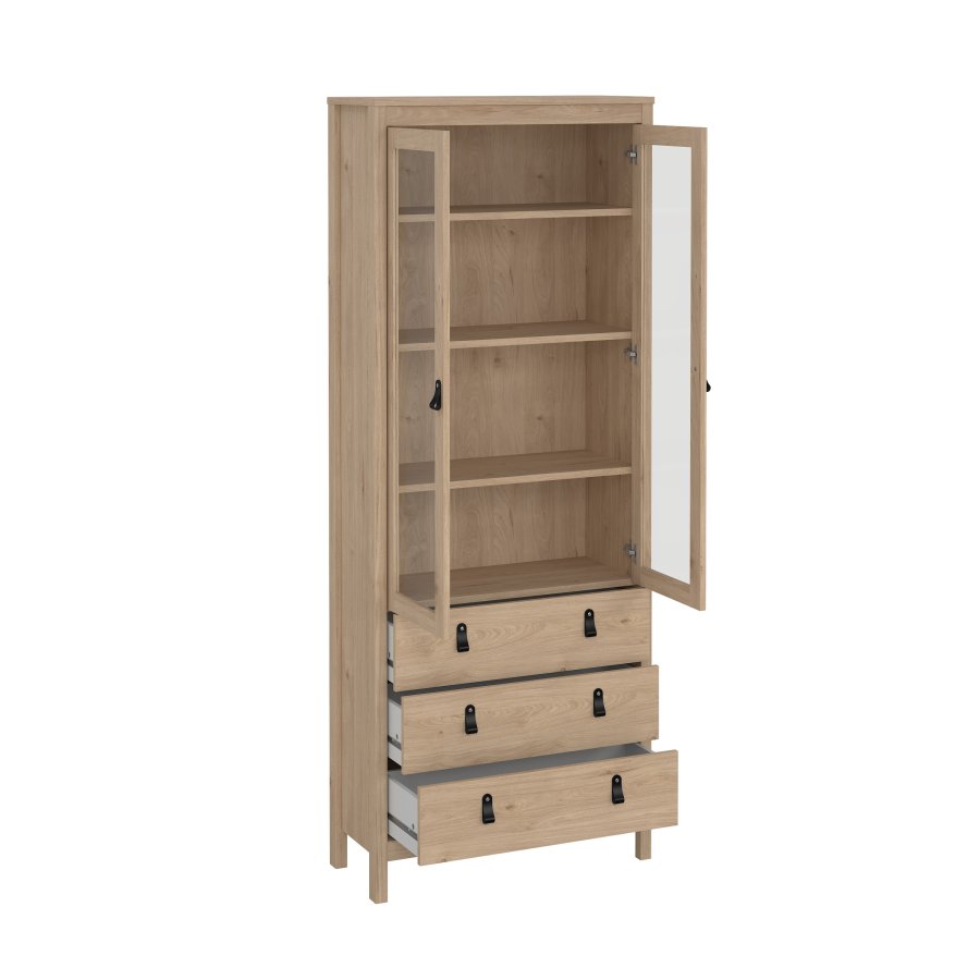 TVILUM Madrid porcel�nsskab 2 d�re med glas + 3 skuffer - Parcel