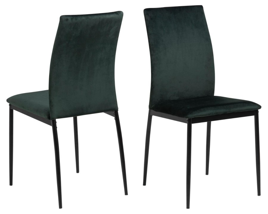 ACT NORDIC Demina spisebordstol - mrkegrnn polyester og sort metall