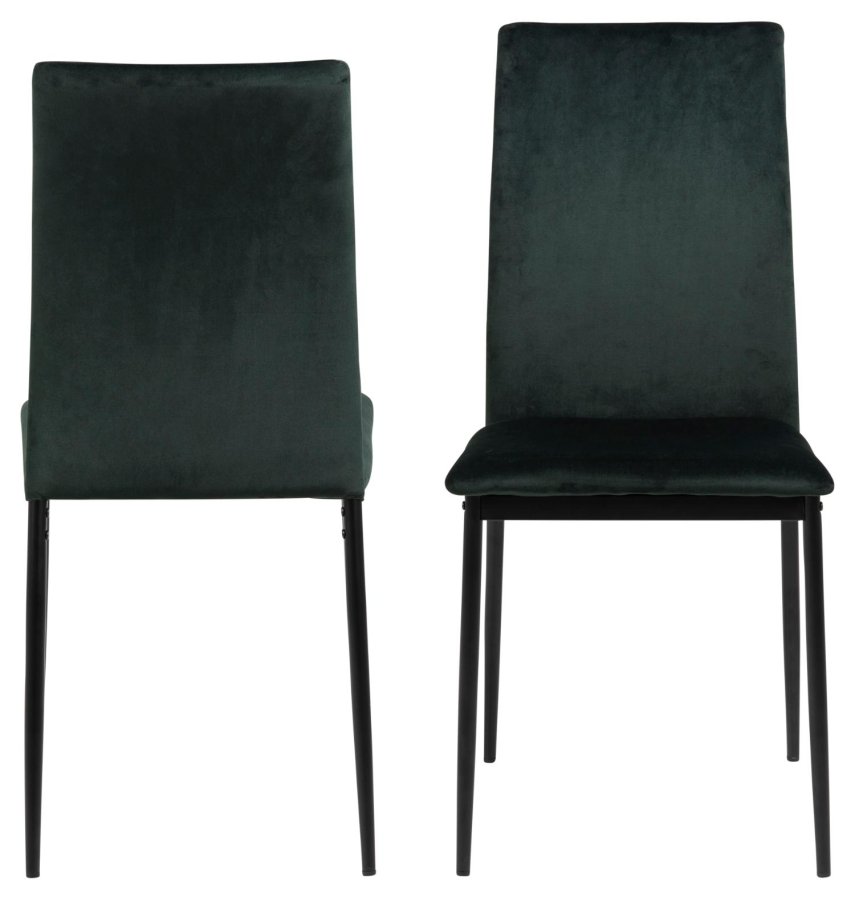 ACT NORDIC Demina spisebordstol - mrkegrnn polyester og sort metall