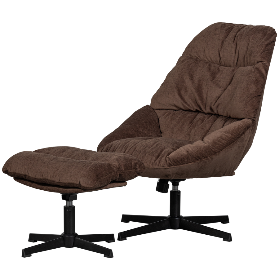 WOOOD Yaro drejestol med Hocker Espresso