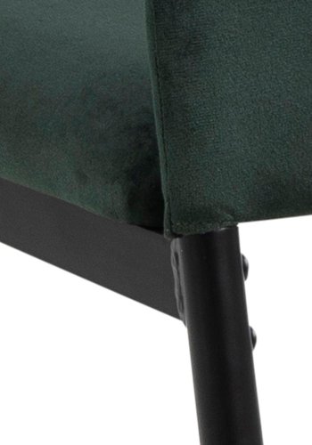 ACT NORDIC Demina spisebordstol - mrkegrnn polyester og sort metall