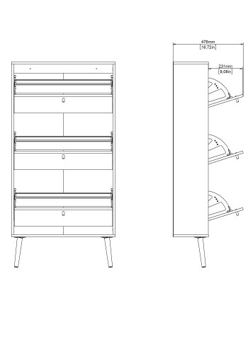TVILUM Bodo skosk�p med 3 g�ngj&auml;rnsd&ouml;rrar - Parcel