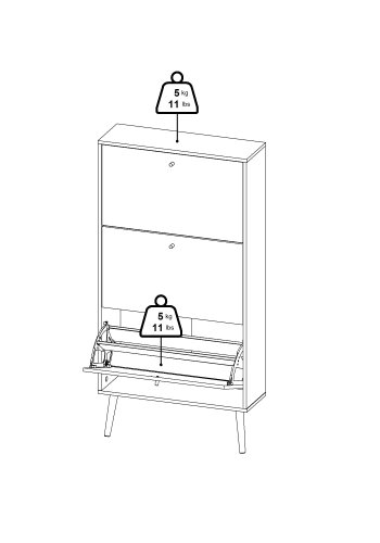 TVILUM Bodo skosk�p med 3 g�ngj&auml;rnsd&ouml;rrar - Parcel