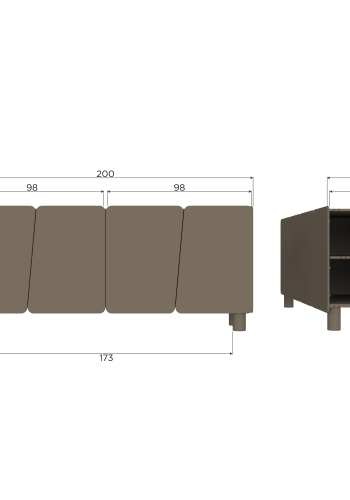 WOOOD Root skjenk 200 cm furu tr�ffelbrun [Fsc]