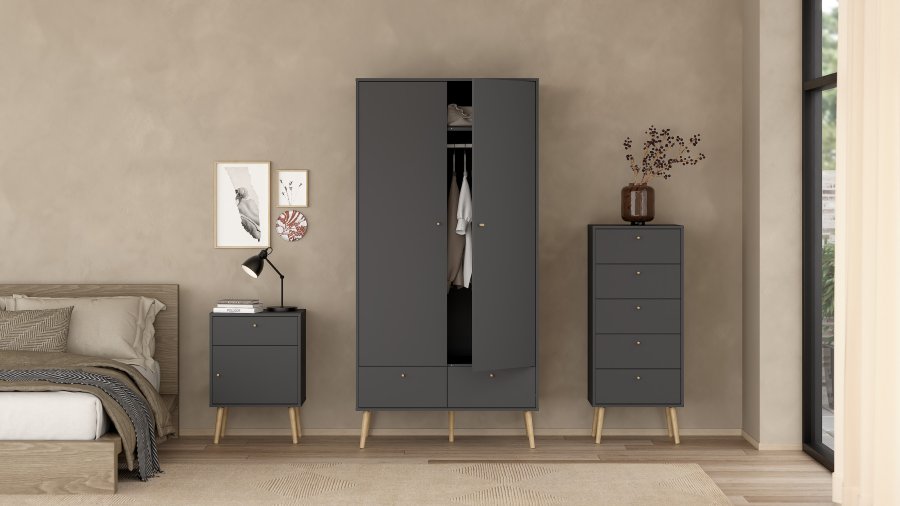 TVILUM Bodo Garderob med 2 d&ouml;rrar + 2 l�dor - Paket