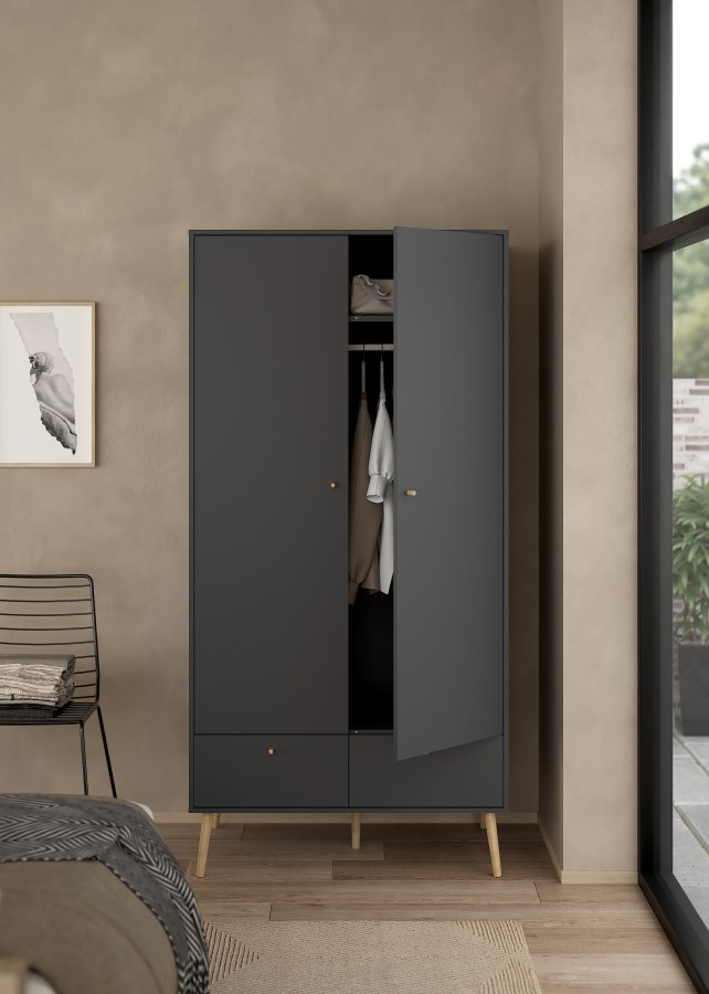 TVILUM Bodo Garderob med 2 d&ouml;rrar + 2 l�dor - Paket