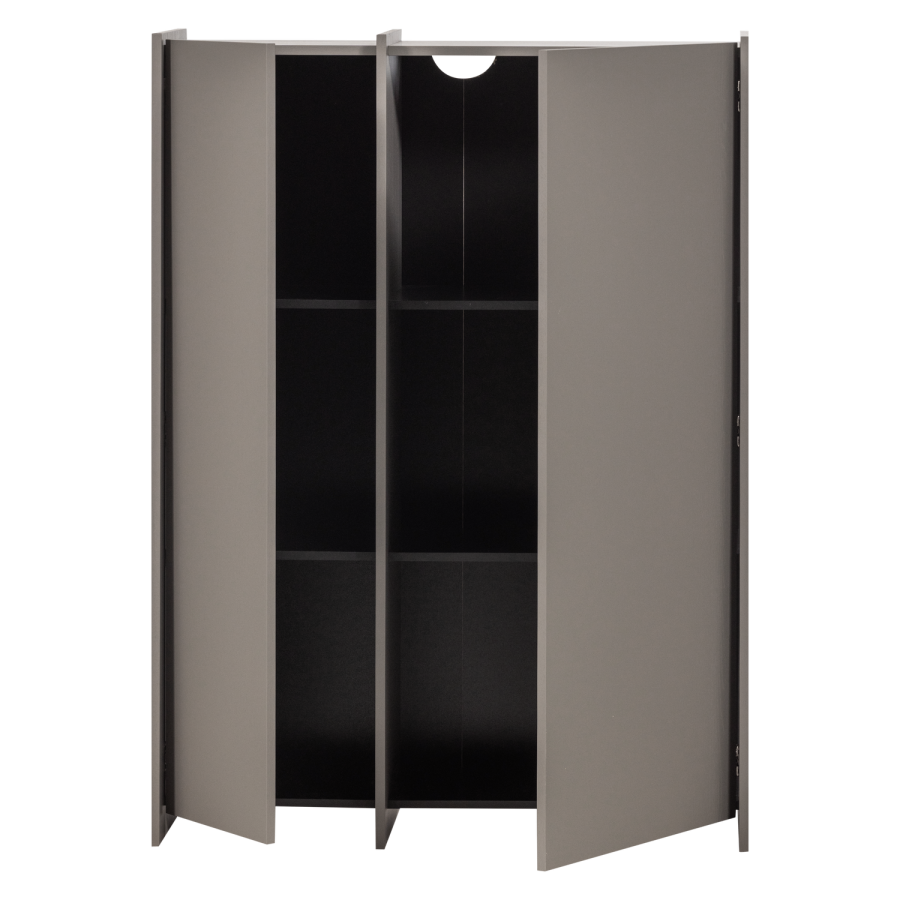 WOOOD Brock-skap med 2 d�rer, askefiner, varm gr� [Fsc]