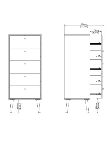 TVILUM Bodo Byr� med 5 l�dor - Paket
