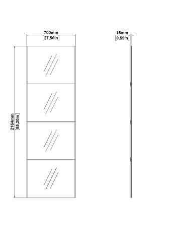 TVILUM Bergamo skjutd&ouml;rr med spegel f&ouml;r 140 x 220 cm - Paket