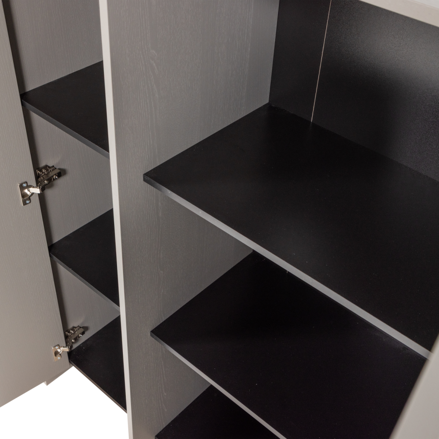 WOOOD Brock-skap med 2 d�rer, askefiner, varm gr� [Fsc]