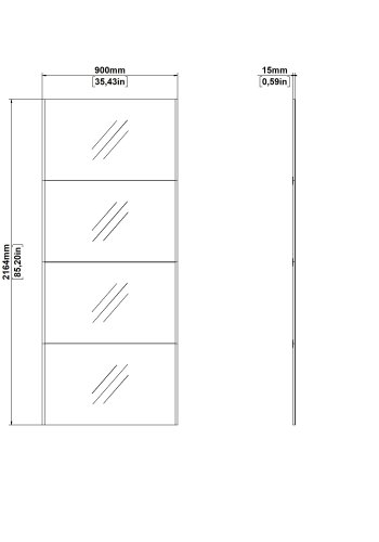 TVILUM Bergamo skjutd&ouml;rr med spegel f&ouml;r 180 x 220 cm - Paket