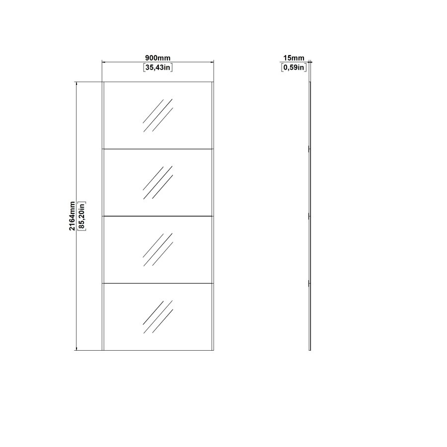 TVILUM Bergamo skjutd&ouml;rr med spegel f&ouml;r 180 x 220 cm - Paket