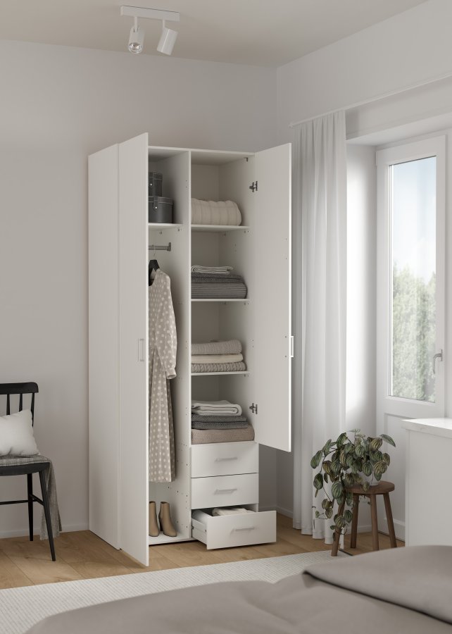 TVILUM Space Garderob med 2 d&ouml;rrar + 3 l�dor (200) - Paket