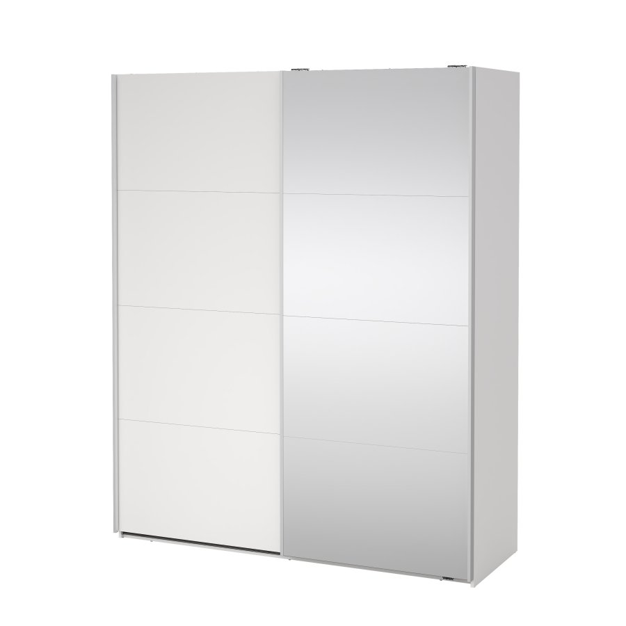 TVILUM Bergamo Garderob med 1 skjutd&ouml;rr + 1 skjutd&ouml;rr med spegel 180 x 220 cm - Paket