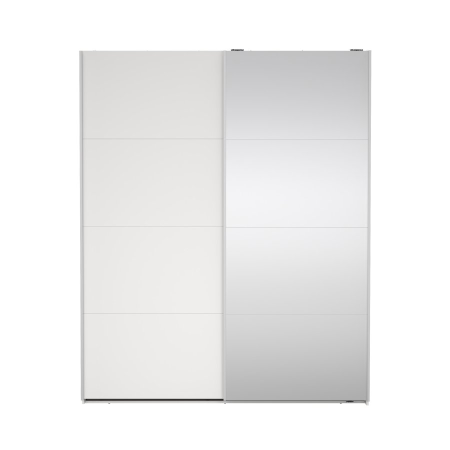 TVILUM Bergamo Garderob med 1 skjutd&ouml;rr + 1 skjutd&ouml;rr med spegel 180 x 220 cm - Paket