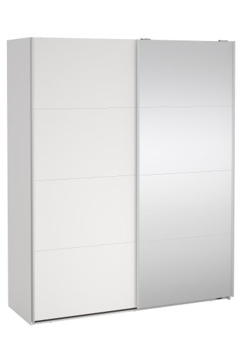 TVILUM Bergamo Garderob med 1 skjutd�rr + 1 skjutd�rr med spegel 180 x 220 cm - Paket