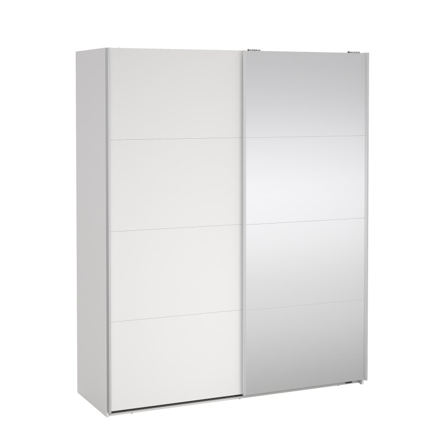 TVILUM Bergamo Garderob med 1 skjutd&ouml;rr + 1 skjutd&ouml;rr med spegel 180 x 220 cm - Paket