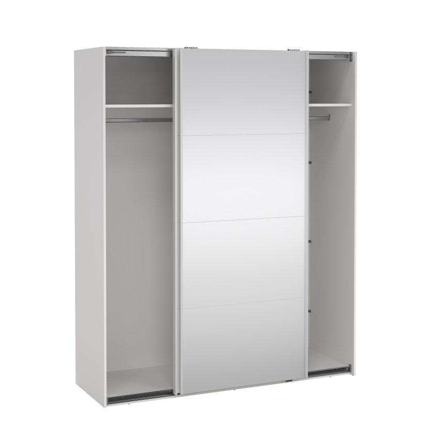 TVILUM Bergamo Garderob med 1 skjutd&ouml;rr + 1 skjutd&ouml;rr med spegel 180 x 220 cm - Paket