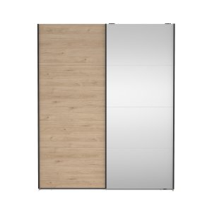 TVILUM Bergamo Garderobe med 1 skyved�r + 1 skyved�r med speil 180 x 220 cm - Pakke