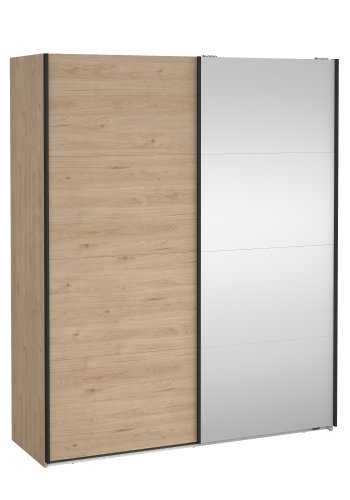 TVILUM Bergamo Garderob med 1 skjutd�rr + 1 skjutd�rr med spegel 180 x 220 cm - Paket