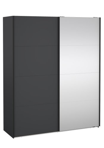 TVILUM Bergamo Garderob med 1 skjutd�rr + 1 skjutd�rr med spegel 180 x 220 cm - Paket