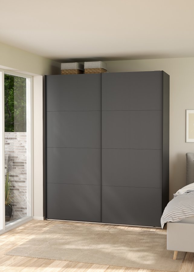 TVILUM Bergamo Garderob med 2 skjutd&ouml;rrar 180 x 220 cm - Paket