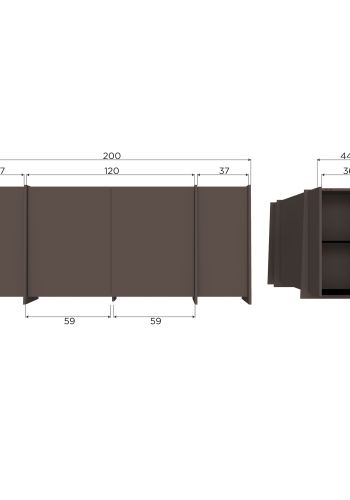 WOOOD Brock skjenk 200 cm askefiner mellombrun [Fsc]
