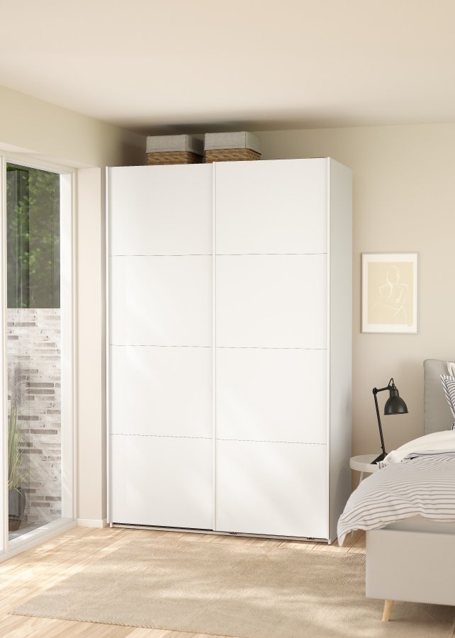 TVILUM Bergamo Garderob med 2 skjutd&ouml;rrar 140 x 220 cm - Paket