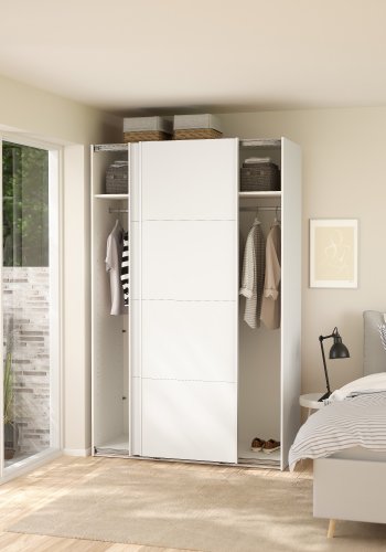 TVILUM Bergamo Garderobe med 2 skyved�rer 140 x 220 cm - Pakke