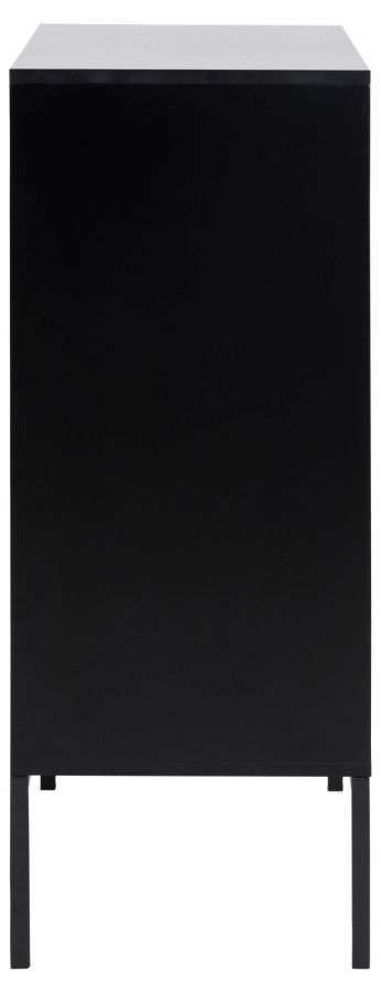 ACT NORDIC Seaford Sideboard, mit 3 Türen und 2 Schubladen – natürliches Wildeichenpapier und schwarzes MDF/Metall