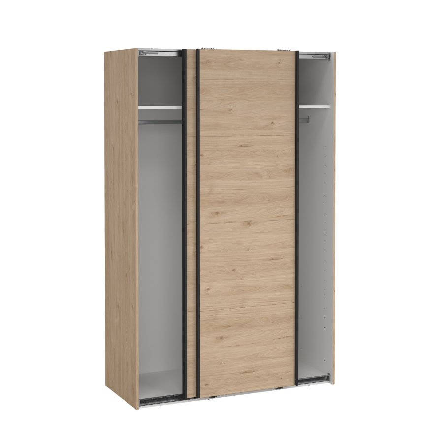 TVILUM Bergamo Garderob med 2 skjutd&ouml;rrar 140 x 220 cm - Paket