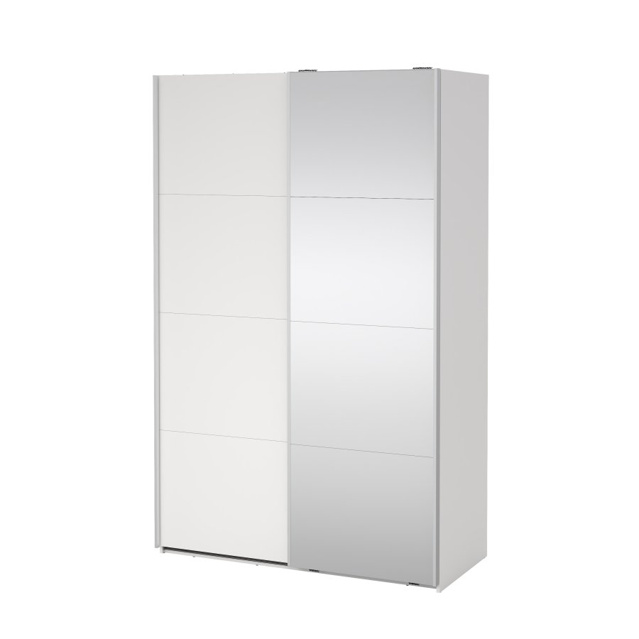 TVILUM Bergamo Garderob med 1 skjutd&ouml;rr + 1 skjutd&ouml;rr med spegel 140 x 220 cm - Paket