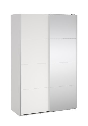 TVILUM Bergamo Garderob med 1 skjutd�rr + 1 skjutd�rr med spegel 140 x 220 cm - Paket