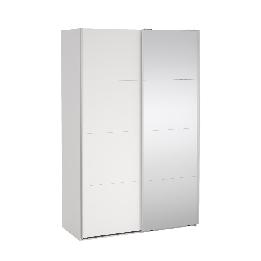 TVILUM Bergamo Garderob med 1 skjutd&ouml;rr + 1 skjutd&ouml;rr med spegel 140 x 220 cm - Paket