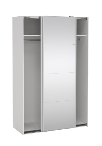 TVILUM Bergamo Garderob med 1 skjutd&ouml;rr + 1 skjutd&ouml;rr med spegel 140 x 220 cm - Paket