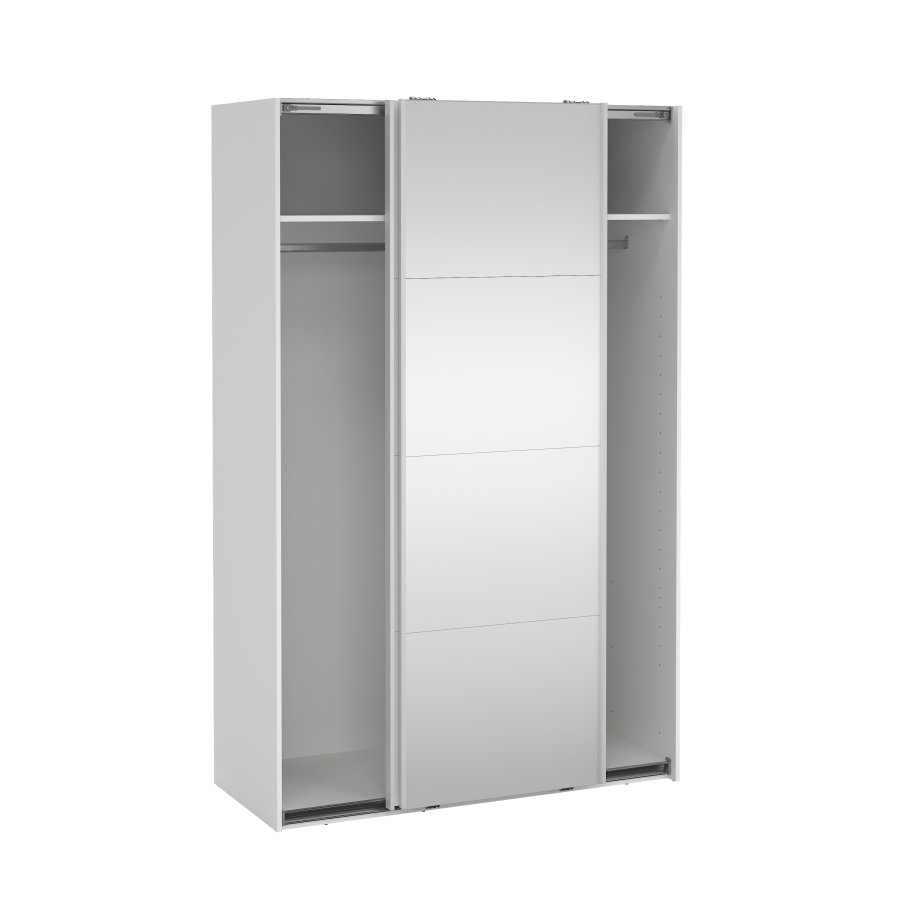 TVILUM Bergamo Garderob med 1 skjutd&ouml;rr + 1 skjutd&ouml;rr med spegel 140 x 220 cm - Paket