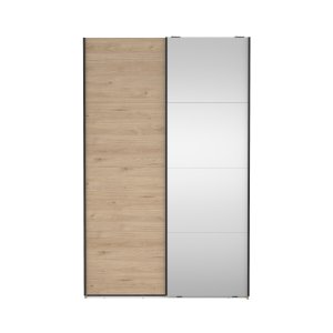 TVILUM Bergamo Garderobe med 1 skyved�r + 1 skyved�r med speil 140 x 220 cm - Pakke