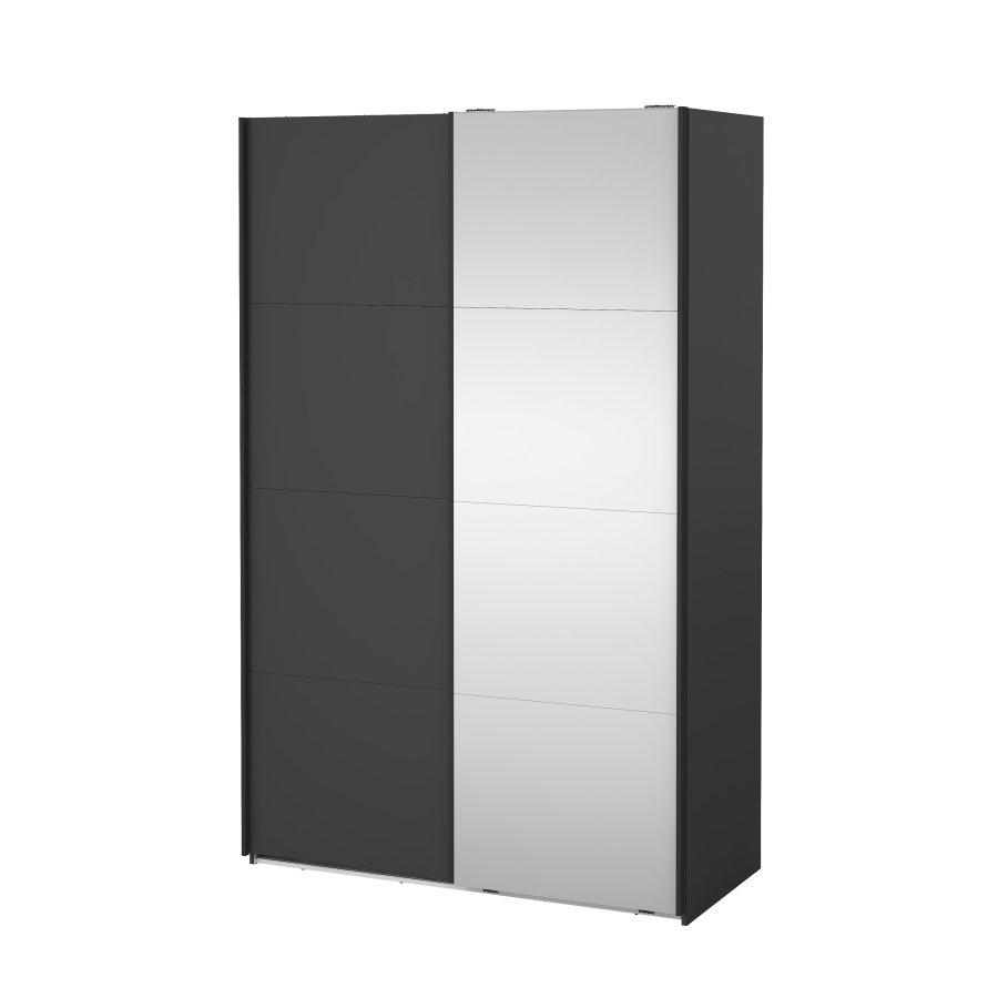 TVILUM Bergamo Garderob med 1 skjutd&ouml;rr + 1 skjutd&ouml;rr med spegel 140 x 220 cm - Paket