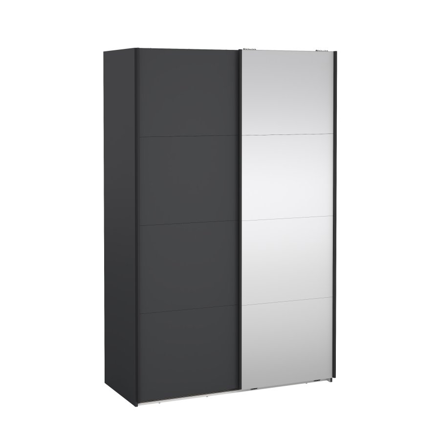 TVILUM Bergamo Garderob med 1 skjutd&ouml;rr + 1 skjutd&ouml;rr med spegel 140 x 220 cm - Paket