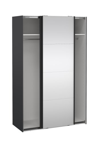 TVILUM Bergamo Garderob med 1 skjutd&ouml;rr + 1 skjutd&ouml;rr med spegel 140 x 220 cm - Paket