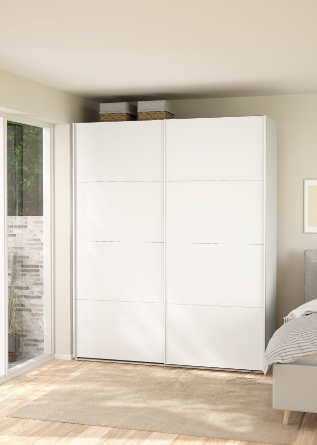 TVILUM Bergamo Garderob med 2 skjutd&ouml;rrar 180 x 220 cm - Paket