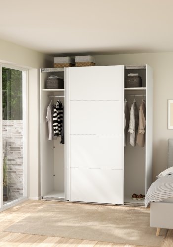 TVILUM Bergamo Garderobe med 2 skyved�rer 180 x 220 cm - Pakke