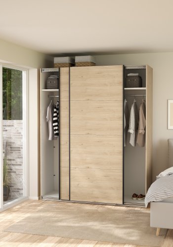 TVILUM Bergamo Garderobe med 2 skyved�rer 180 x 220 cm - Pakke