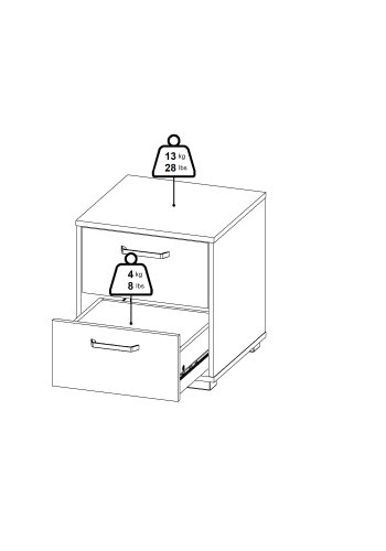 TVILUM Sofia Nattbord 2 skuffer - Pakke