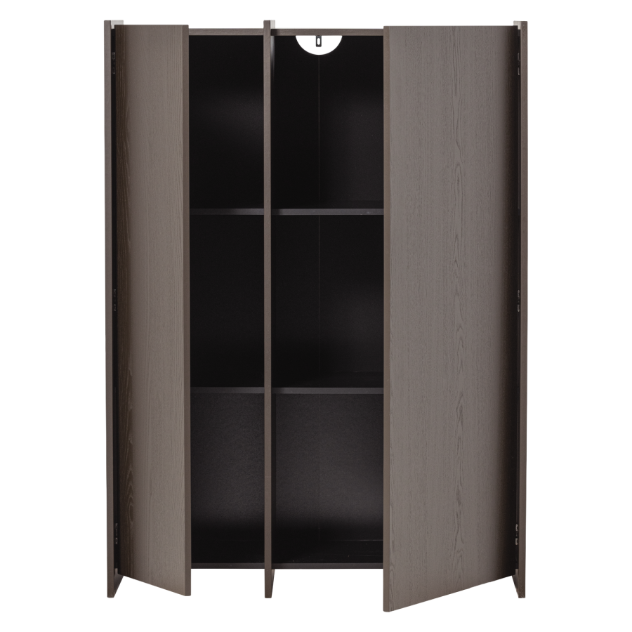 WOOOD Brock-skap med 2 d�rer, askefiner, mellombrun [Fsc]