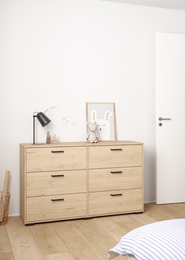 TVILUM Sofia Dubbelbyr� med 6 l�dor - Parcel