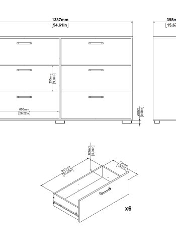 TVILUM Sofia Dubbelbyr� med 6 l�dor - Parcel